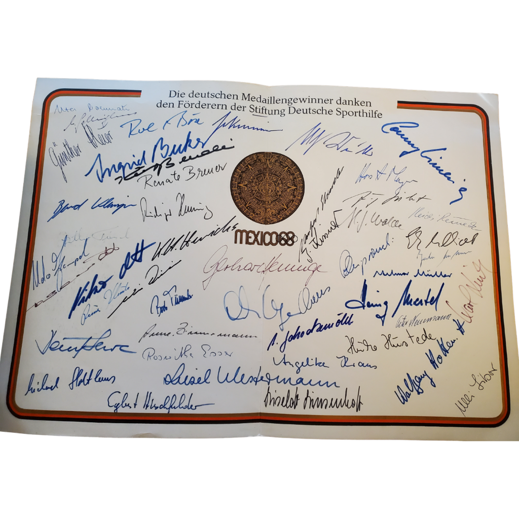 1968 Mexico City Olympics Multi Athlete Signed - East and West Germany Team