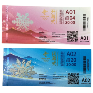 2022 Beijing Olympics Tickets - Opening and Closing Ceremonies Front
