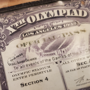 1932 Los Angeles Official Pass detail