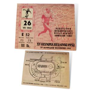 1952 Helsinki Olympics Ticket - Gold Medal Discus