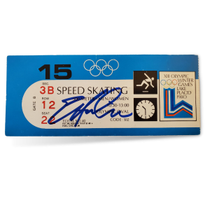 1980 Lake Placid Ticket - Eric Heiden Gold Medal Signed Speed Skating Finals