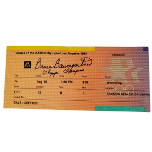 1984 Los Angeles Olympics Ticket - Bruce Baumgartner Gold Medal Match Wrestling - Signed