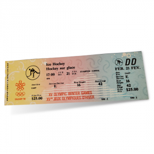 1988 Calgary Olympics Ticket Hockey 1