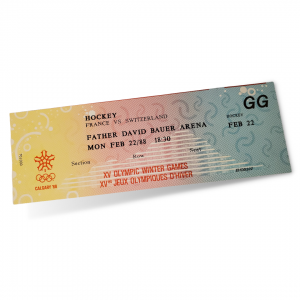 1988 Calgary Olympics Ticket Hockey 2