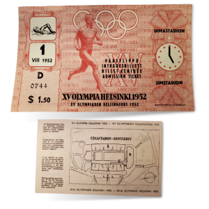 1952 Helsinki Swimming Olympics ticket - Full