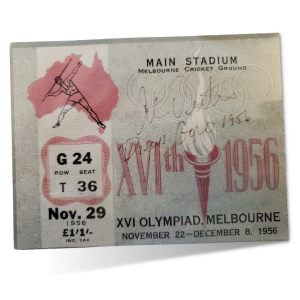 1956 Melbourne Olympics Ticket Al Oerter Signed Ticket