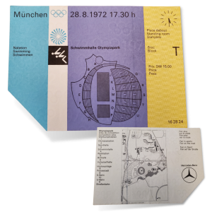 1972 Munich Olympics Ticket - Mark Spitz Swimming Gold Medal ticket