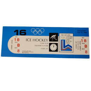 1980 Lake Placid Olympics Ticket Ice Hockey Feb 16 1300-1500 - Canada Vs. Japan Preliminary round - Canada wins 6 to 0