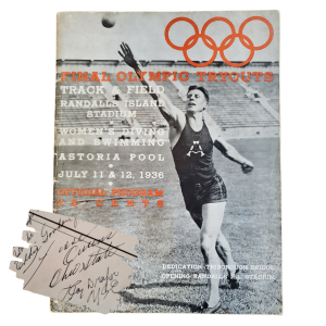 1936 US Olympic Tryouts Track and Field - Signed Jesse Owens Program 1936 US Olympic Tryouts Track and Field - Signed Jesse Owens Program