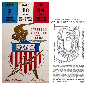 1960 US Olympic Tryouts Track and Field Ticket