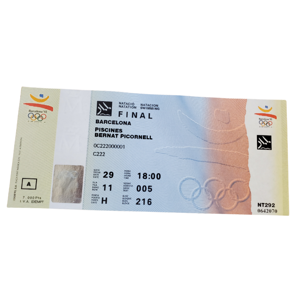 1992 Barcelona Olympics Ticket Swimming