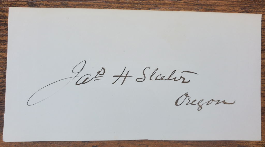 James H Slater - Territorial assembly Oregon and Senator